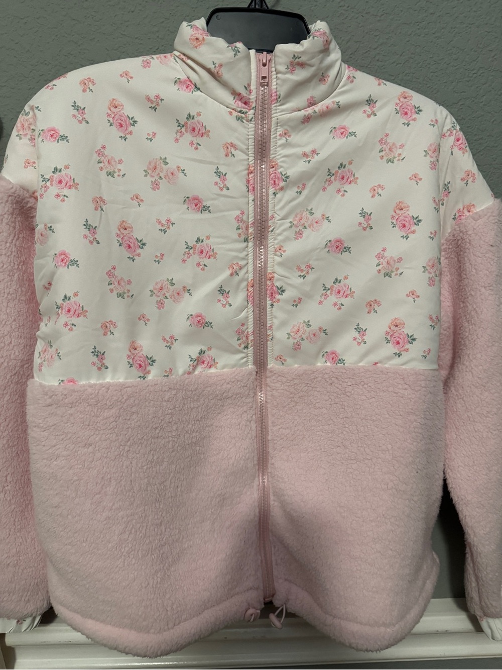 ASR Altar’d State Pink Floral Sherpa Zip up size XS - Picture 5 of 8